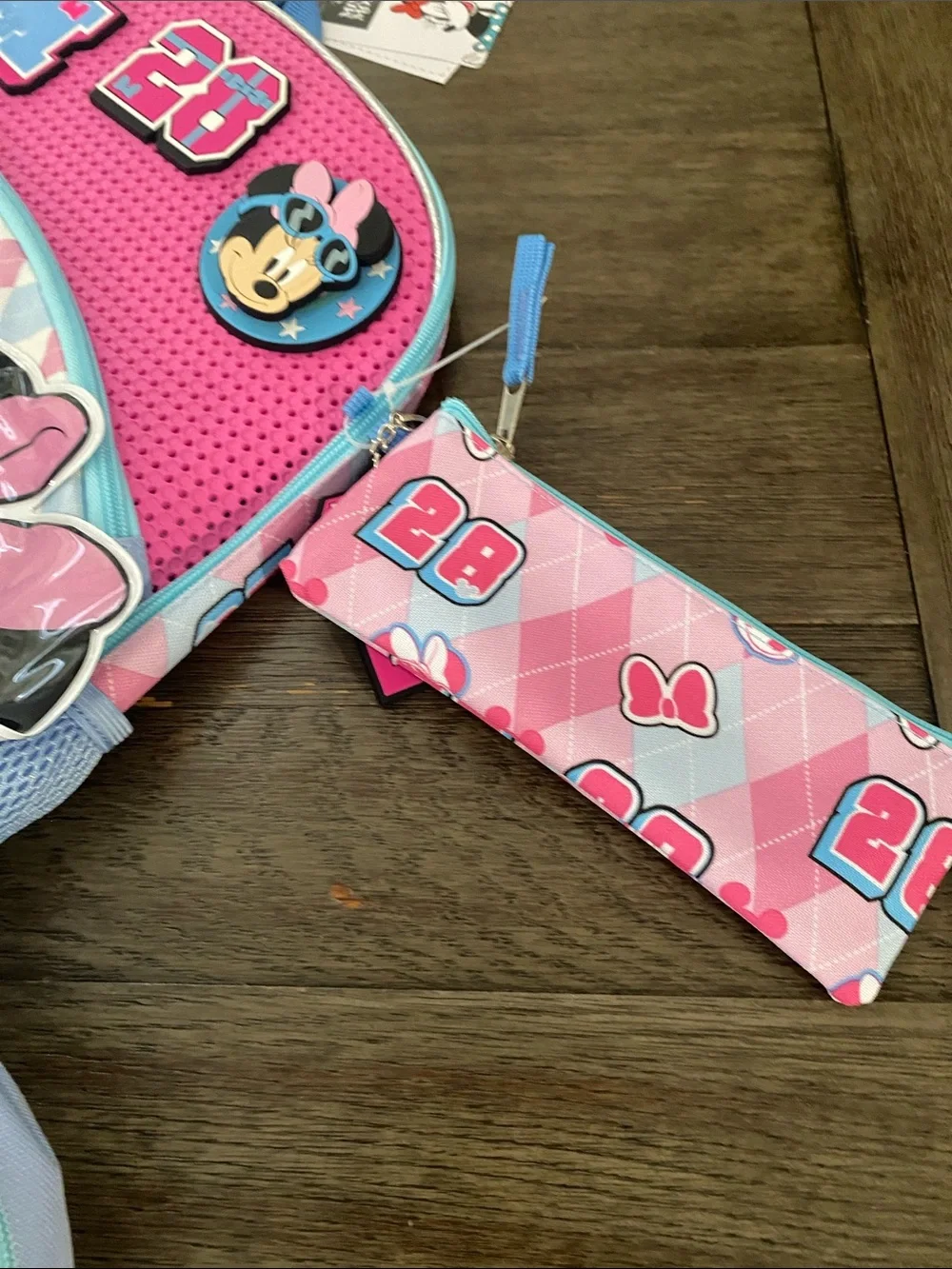 Disney Minnie & Daisy Pink and Light Blue Kids Backpack with Lunch Bag